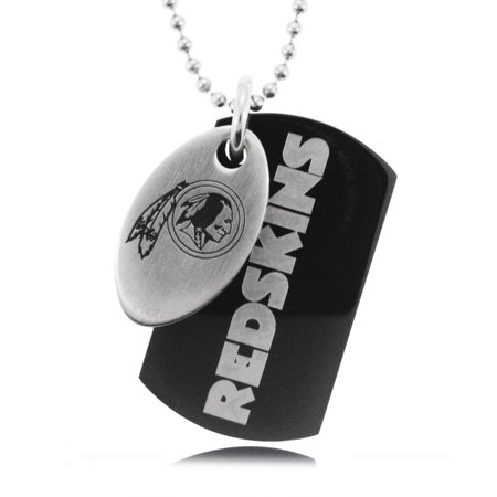 Washington Redskins Pendant Stainless Steel Black Tag