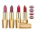 RythmX Creamy Matte Professional Lipsticks Combo Gold (Mauve, Mauve, Pink, Red) Set of 4 (4 Grams /Pc) RS.425.00