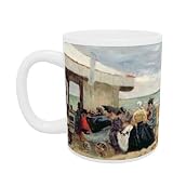 A Beach Scene (oil on canvas) by Eugene Louis Boudin - Mug - Standard Size