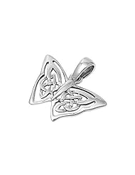 Sterling Silver Butterfly Pendant Cute Wholesale Unique Charm Pure 925 New 13mm with 1.5mm Ball Bead Chain