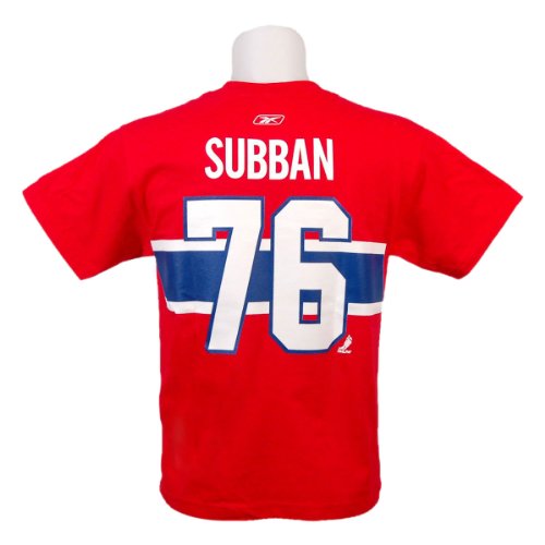 Montreal Canadiens PK Subban YOUTH Jersey Stripe Player Name & Number T-Shirt Size L