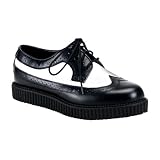 1 inch Creeper Shoe Black-White Leather
