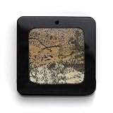 Picture Jasper Pendant Inlay in Black Jasper Square 32mm Drilled