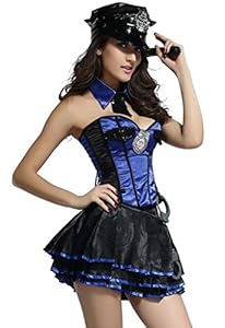 Dear-lover Women's Alluring Sergeant Stunner Exotic Cop Costume Medium Size Black