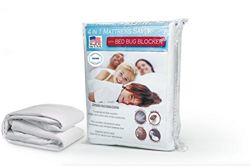 GoodGram Hypoallergenic Waterproof Anti BedBugs/Dust Mites Zippered Mattress Cover Protector with Bed Bug Blocker - Assorted Sizes (Full)