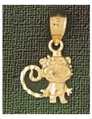 Dazzlers Solid 14k Gold Monkey Charm Pendant Available in three colors from jewelsberry (weights: 1.3 grams only)