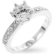 WOMEN'S RINGS RHODIUM W/CLEAR CZ