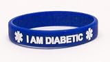 Silicone Diabetic Medical Alert Bracelet, Royal Blue