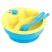 BABY FEEDING - Food Warmer Bowl & Cutlery Set for Babies (Yellow/Blue)