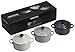 Le Creuset Stoneware Twilight Mini's 0.25 Litre Petite Casseroles, Set of 3, Pearlescent White/Grey/Black