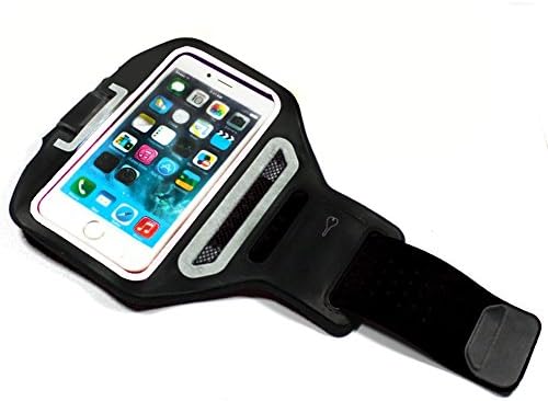 Water Resistant Sports Armband for iPhone 6，6S，5, 5S, 5C, Galaxy S3/S4, Armband for Running, Hiking, Biking, Walking or Fitness Activity, Key Holder&amp; Card Slot,Black
