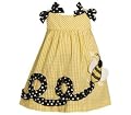Bonnie Jean Toddler Girls Yellow Seersucker Bumble Bee Summer Dress