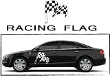 Produkt-Bild: Racing Flag Rennflagge Auto Aufkleber Motiv 1606_18, 7 Farben (rot, orange, schwarz, wei&iuml;&iquest;&frac12;, metallic-silber, blau, violett), f&iuml;&iquest;&frac12;r Motorhaube, Heckscheibe oder Seite, ca 40 x 32 cm (2 St&iuml;&iquest;&frac12;ck)
