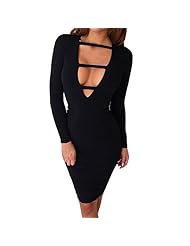 Sexy V-neck Cotton/Polyester Bandage Dress/Bodycon Dress/Tunic 