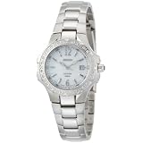 Seiko Ladies Coutura Silver-Tone White Mother Of Pearl Dial 24 Diamonds Watch #SXDB59 by Seiko
