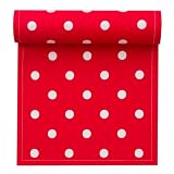 MYdrap White Dot Luncheon Napkins on a Roll 100-Percent Cotton 8.3-Inch by 8.3-Inch with 20 Napkins per Roll, Red