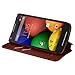 Motorola Droid Turbo Case - Galaxy Wireless Motorola Droid Turbo/Quark XT1254 Leather Flip Folio Wallet Case - Foldable Kickstand Feature for Motorola Droid Turbo (Brown Executive Leather Pouch)