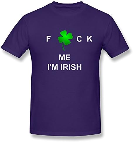 Men's New Design Purple Tshirts Geek Irish Lucky Clover M
