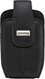 BlackBerry Curve 8300, 8310, 8320, and 8330 Leather Swivel Holster-Pitch Black