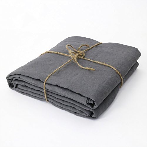 Linenshed - Twin/single Washed Pure Linen Flat Sheet Lead Gray