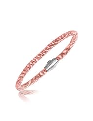 Sterling Silver Rhodium Plated Blush Hue Popcorn Bangle