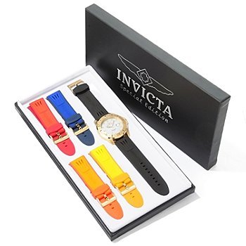 Mens Invicta Rubber Pro Diver Swiss MOP Rotating Bezel Date Watch Set 0064