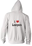 I Love/Heart Lawyers Youth Zippered Hooded (Hoody) Sweatshirt Fleece Jacket in Various Colors