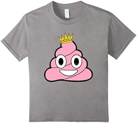 Kids Princess Poop Emoji Emojicon Funny Cell Phone - T Shirt 12 Slate