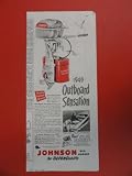 1949 Johnson outboard motor Print Ad. (Sea-Horse) bird/motor .1949 Vintage Collier's Magazine Ad