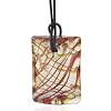 Murano Glass Square Red And Yellow Waffle Necklace Pendant