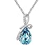 Mondaynoon Eternal Love Austrian Crystal Clear Teardrop/waterdrop/drops Shaped Crystal Pendant Fashion Necklace for Elegant Women Mom,17.7 Inch