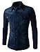 TheLees Slim Chest Two Pocket Vintage Washing Denim Long Sleeve Stretchy Shirts
