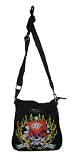 Marseille Black Small Crossbody Bag with Skull Retro Print -- SwankySwans