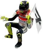 Valentino Rossi Figure Riding (Philip Island 2002 with Flag) (1:12 scale) Diecast Model FigureIMAGE