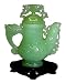 Genuine hand carved jade teapot, fitted wood stand included