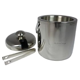 Andrew James Double Walled Insulated Stainless Steel 2 Litre Ice Bucket With Set of Tongs