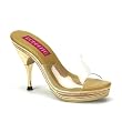 4 1/2 Inch Heel Open Toe Slide Sexy Mini Platform Sandal Wood Platform