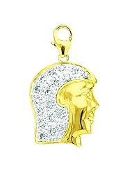 14K Yellow Gold Diamond GirlS Head Charm