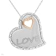 Heart Necklace With Genuine Clean Diamonds Two tone Gold Length 17.5in