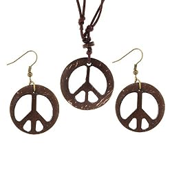 Acrylic Peace Sign Pendant/Earring Set