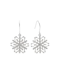 Tivolia Collection 14k White Gold Diamond Snowflake Earrings