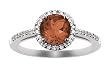 10k White Gold, January Birthstone, Garnet and Diamond Ring
