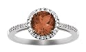 10k White Gold, January Birthstone, Garnet and Diamond Ring