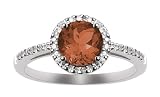10k White Gold, January Birthstone, Garnet and Diamond Ring