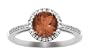 10k White Gold, January Birthstone, Garnet and Diamond Ring, Size 8