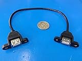 取付穴付接続端子 USB＜ケース　Aタイプ　メス⇔ケース　Aタイプ　メス＞　1個　コード長　約220mm　＜usb-148＞