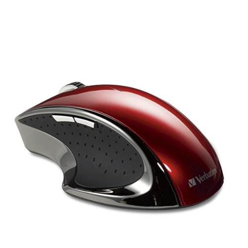 Verbatim 97592 Ergo Wireless Desktop Optical Mouse (Red)