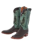 Lucchese 'T5366' Ostrich Cowboy Boots W/D Mens - Black