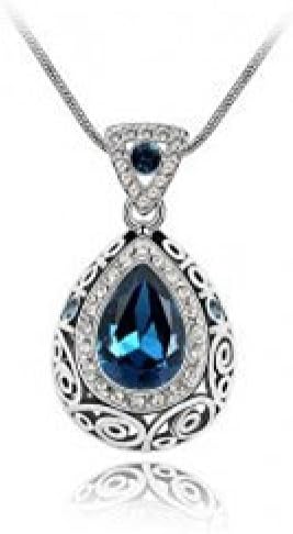 Loving Pop Gem Stone Necklace Silver Plated Women Necklace Gifts Sale Violetta Pendant Jewelry CZ Diamond Rhinestone Necklace