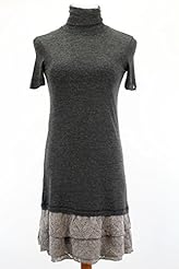 Tiered Turtleneck Acrylic/Wool Sweater  Shirt  Dress